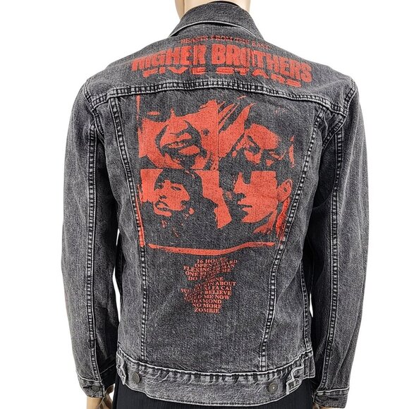 88Rising Higher Brothers Black Levis Jean Jacket, Men's Medium - Picture 5 of 14